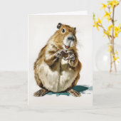 Carte Geste d'amour de capybara mignon (Fleur jaune)