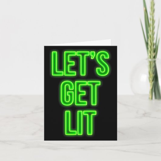 Carte Get Lit Christmas Neon Vintage Retro Outfit (Devant)