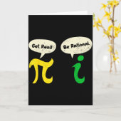 Carte Get Real Be Rational Funny Pi Math Teacher Geek Pi (Fleur jaune)