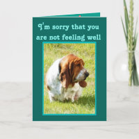 Carte "Get Well" avec mignon, mais triste Basset H