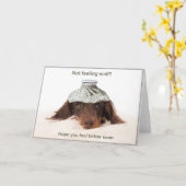 Carte Get well card with a dachshund hound dog (Fleur jaune)