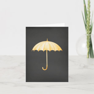 Carte Get Well Card with a Yellow Umbrella on Black