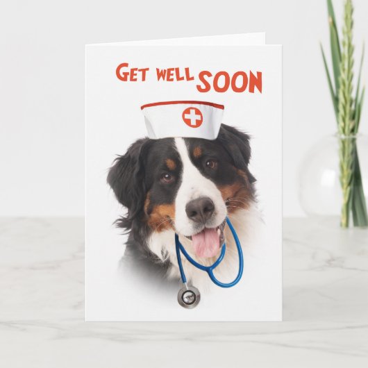Carte Get well card with dog with (Devant)