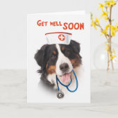 Carte Get well card with dog with (Fleur jaune)