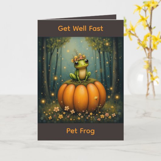 Carte Get Well Fast Pet Frog (Fleur jaune)