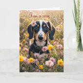 Carte Get Well Feel Better Cute Dachshund Puppy  (Devant)
