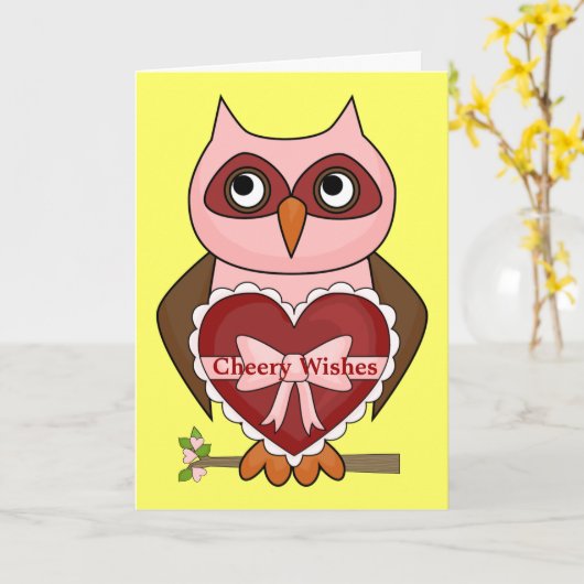 Carte Get Well Owl (Fleur jaune)