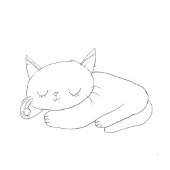 Carte  Get Well Sad Sweet Cat Cartoon for Child