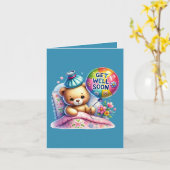 Carte Get well soon bear add message  (Fleur jaune)