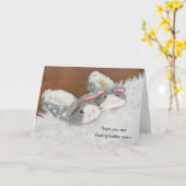 Carte get well soon-bunny slippers on fur (Fleur jaune)