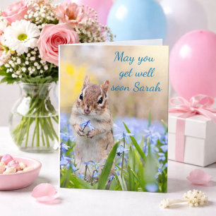Carte Get well soon chipmunk theme