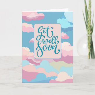 Carte Get Well Soon - colorful clouds