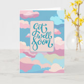 Carte Get Well Soon - colorful clouds (Fleur jaune)