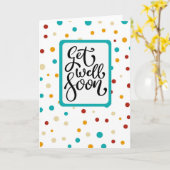 Carte Get Well Soon - colorful dots (Fleur jaune)