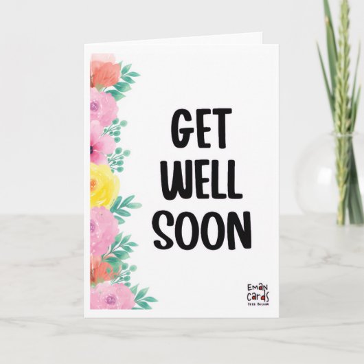 Carte Get Well Soon - Colorful Flowers (Devant)