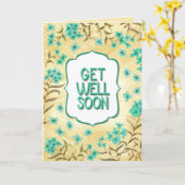 Carte Get Well Soon Floral Yellow Teal Card (Fleur jaune)