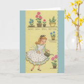 Carte Get Well vintage (Fleur jaune)