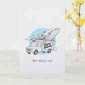 Carte Get whale soon get well soon punny funny card (Fleur jaune)