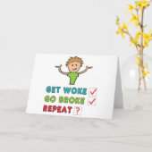 Carte Get Woke Go Broke (Fleur jaune)