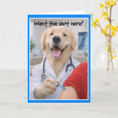 Carte Getting a Shot Get Well card.  SHOA-1 (Fleur jaune)