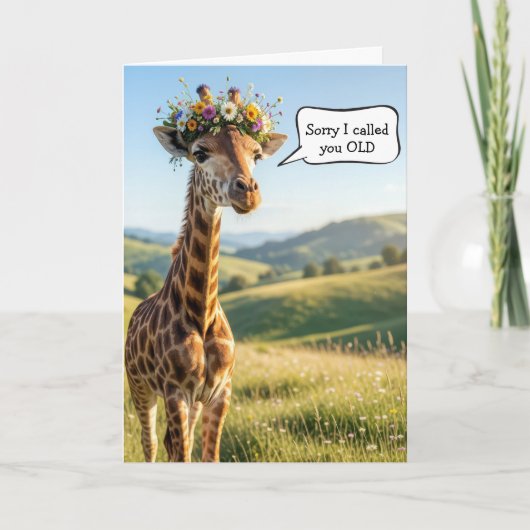 Carte Getting Old Birthday Giraffe Humor (Devant)