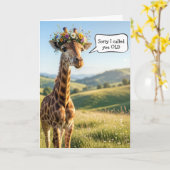 Carte Getting Old Birthday Giraffe Humor (Fleur jaune)