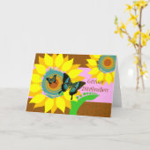 Carte Gëzuar ditëlindjen, joyeux anniversaire dans (Fleur jaune)