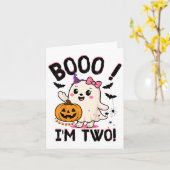 Carte Ghost Boo I'm Two Years 2nd Birthday Toddler Hallo (Fleur jaune)