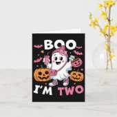 Carte Ghost Boo Je suis deux enfants de 2e anniversaire (Fleur jaune)