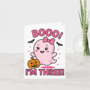 Carte Ghost Boo Je suis trois ans 3e anniversaire Toddle