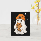 Carte Ghost Capybara Halloween Amoureux des animaux Been (Fleur jaune)