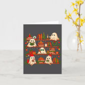 Carte Ghost Christmas Hat Reading Book Bookshelf Lover L (Fleur jaune)
