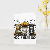 Carte Ghost Cow Moo I Mean Boo Halloween Outfit Funny Co (Fleur jaune)