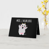Carte Ghost Cow Moo I Signifie Boo Halloween Cadeau (Fleur jaune)