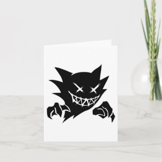 Carte Ghost Demon Sketchy Blackwork Tattoo Flash (Devant)