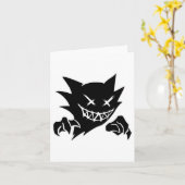 Carte Ghost Demon Sketchy Blackwork Tattoo Flash (Fleur jaune)