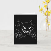 Carte Ghost Demon Sketchy Blackwork Tattoo Flash (Fleur jaune)
