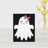 Carte Ghost mignon Avec Bow Boo Costume Halloween Pour F (Fleur jaune)