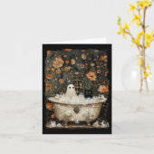 Carte Ghost Prend Un Bain À Fleur Forest Halloween Vi (Fleur jaune)