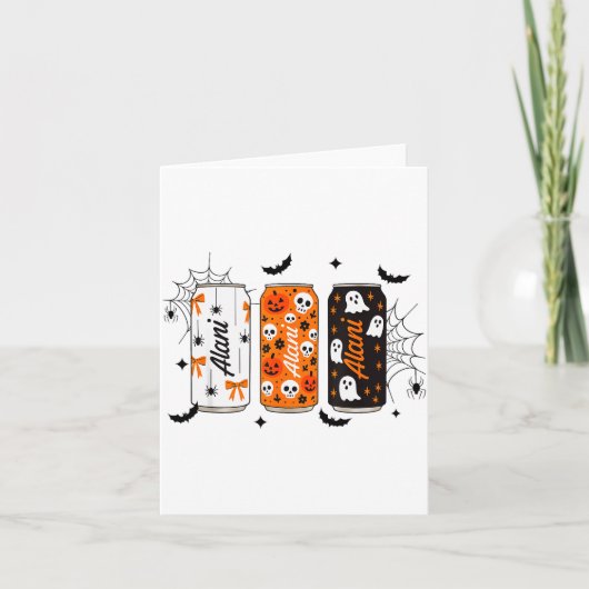 Carte Ghost Pumpkin Sce Funny Halloween Energy Drink Can (Devant)