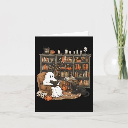 Carte Ghost Reading Livres Librairie Enseignant Hallowee (Devant)