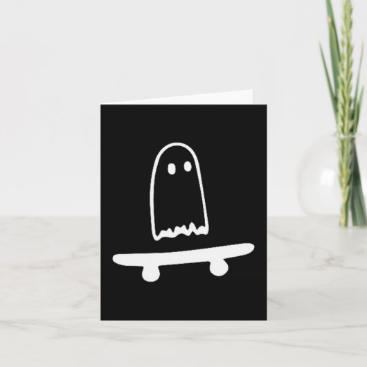 Carte Ghost Skateboard Lazy Halloween Costume Funny Skat (Devant)
