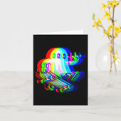 Carte Ghost Trippy Vaporwave Halloween Techno Rave Edm (Fleur jaune)