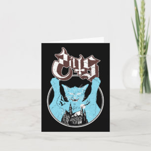 Carte Ghost Vintage Halloween Meow Chat ami Rock Ghost