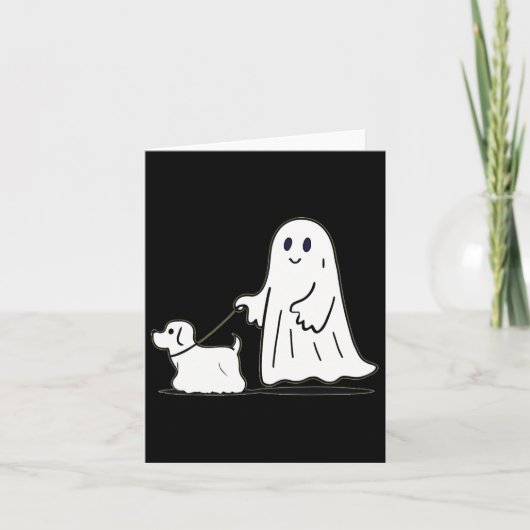 Carte Ghost Walking Chien Ghostile Drôle Halloween Chien (Devant)