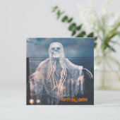 Carte Ghost Wish Happy Halloween personnalisé (Debout devant)