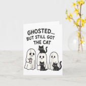 Carte Ghosting A Encore Le Chat Drôle Costume Halloween (Fleur jaune)