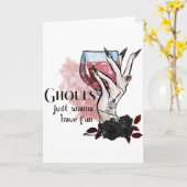 Carte Ghouls veut juste s'amuser Halloween (Fleur jaune)