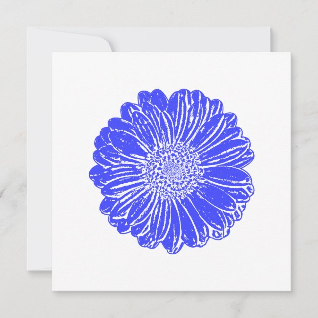 Carte Giant Blue Gerbera Daisy (Devant)