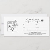 Carte Gift Certificate Logo Script Minimalist Black (Dos)